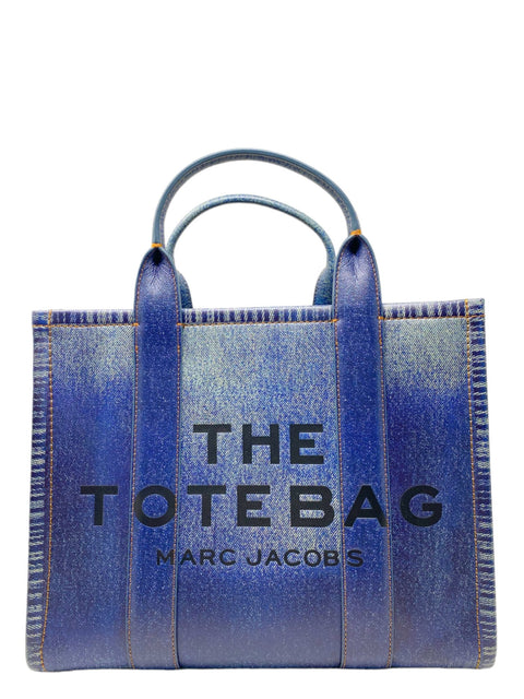 Bolso "The Medium Denim-Printed Leather Tote Bag"