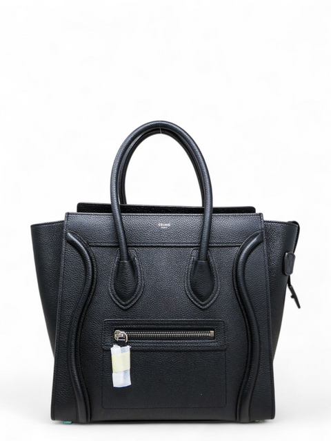 Bolso "Drummed Calfskin Micro Luggage Black"