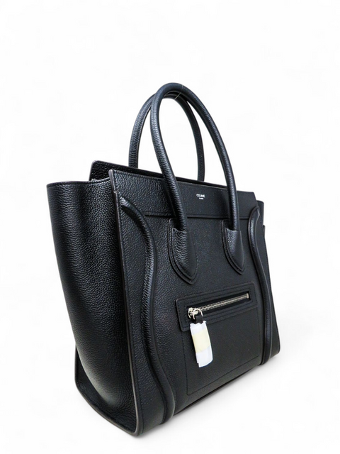 Bolso "Drummed Calfskin Micro Luggage Black"