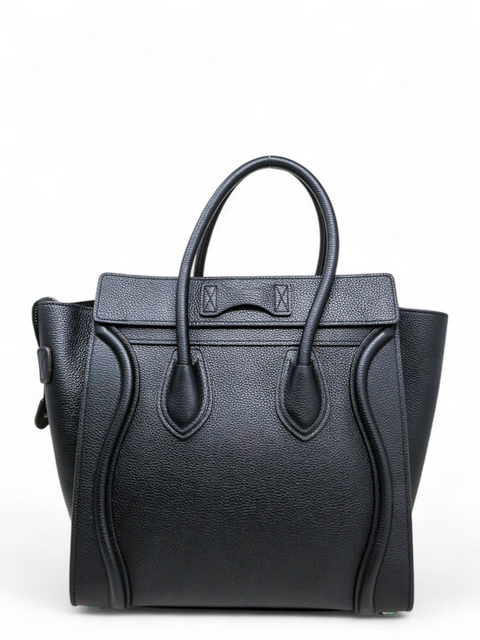 Bolso "Drummed Calfskin Micro Luggage Black"