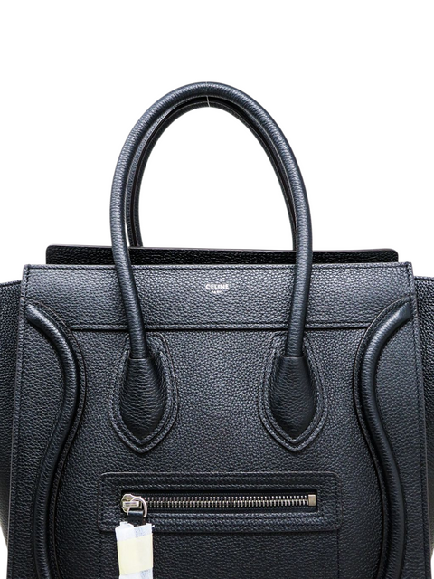Bolso "Drummed Calfskin Micro Luggage Black"