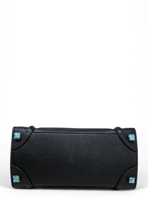 Bolso "Drummed Calfskin Micro Luggage Black"