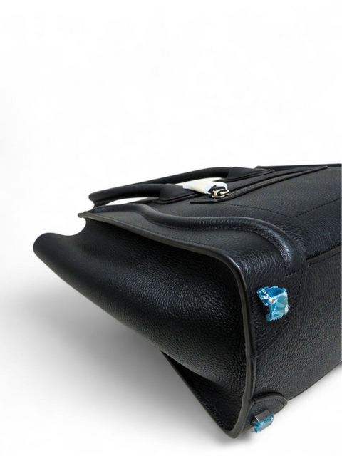 Bolso "Drummed Calfskin Micro Luggage Black"