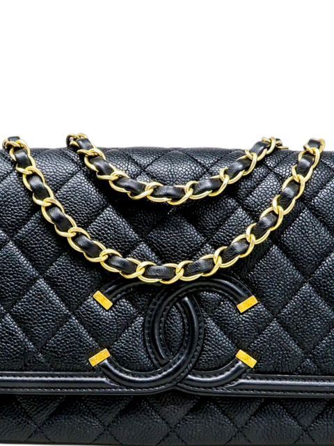 Bolso "Caviar Quilted Medium CC Filigree Flap Black"