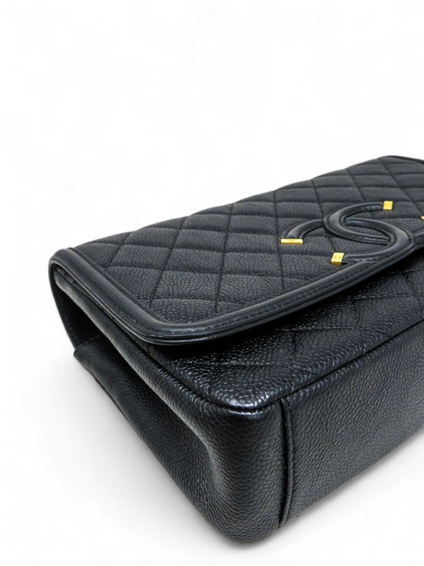 Bolso "Caviar Quilted Medium CC Filigree Flap Black"