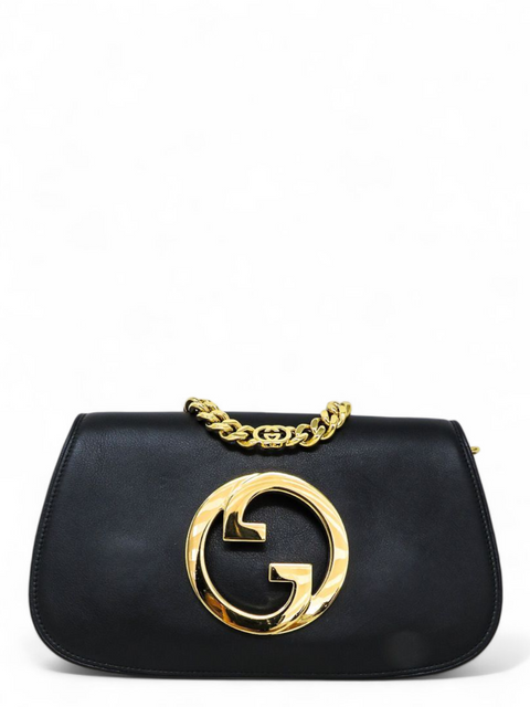 Bolso "Roxy Calfskin Blondie Chain Shoulder Flap Bag Black"