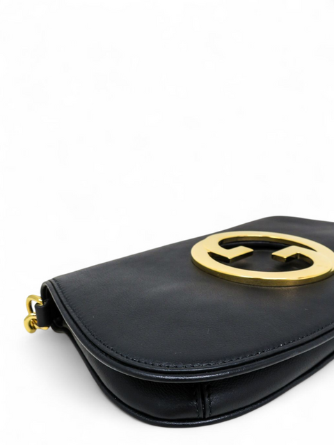 Bolso "Roxy Calfskin Blondie Chain Shoulder Flap Bag Black"