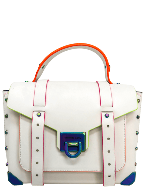 Bolso "Manhattan Medium Contrast-Trim Leather Satchel"