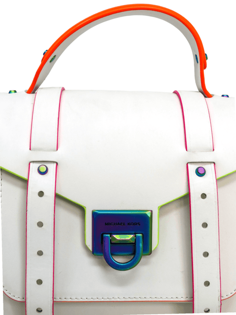 Bolso "Manhattan Medium Contrast-Trim Leather Satchel"