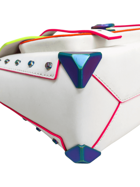 Bolso "Manhattan Medium Contrast-Trim Leather Satchel"