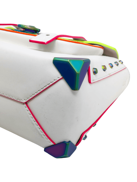 Bolso "Manhattan Medium Contrast-Trim Leather Satchel"