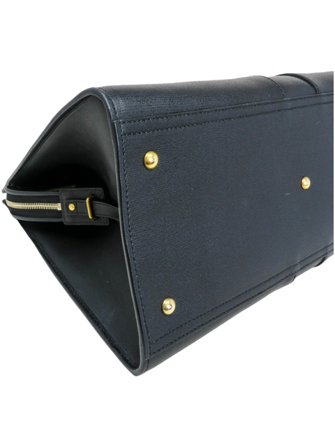 Bolso "Yves Saint Laurent Black Leather Large Cabas Chyc Tote"