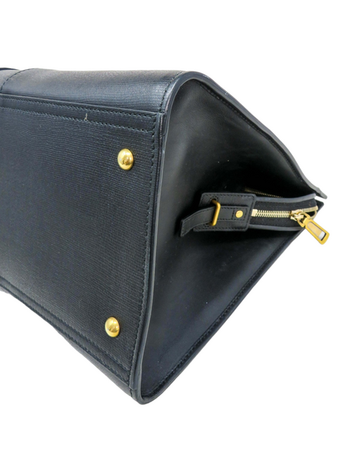 Bolso "Yves Saint Laurent Black Leather Large Cabas Chyc Tote"