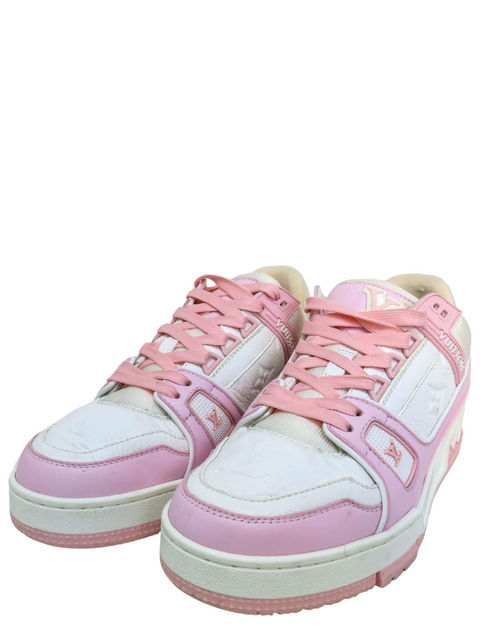 Tenis "Calfskin Monogram Woman LV Trainer Sneakers Pink"