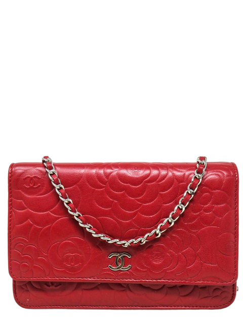 Bolso "Lambskin Camellia Embossed Wallet on Chain WOC"