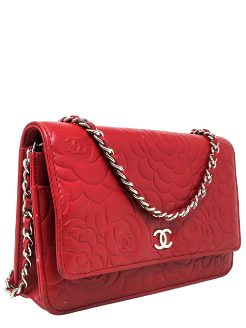 Bolso "Lambskin Camellia Embossed Wallet on Chain WOC"