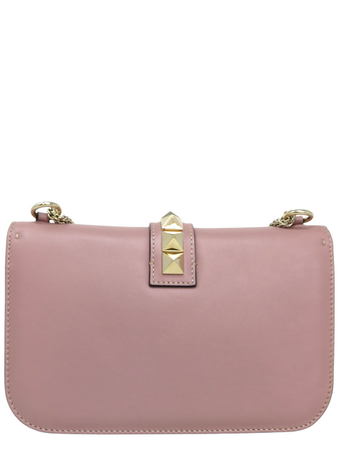 Bolso "Vitello Medium Glam Lock Rockstud Flap Poudre"