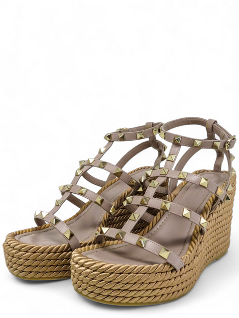 Sandalias "Rockstud Accents Leather Espadrilles"