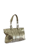Cartera "Tote Bag Metallic Silver Leather"