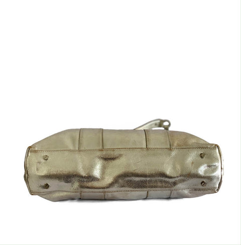 Cartera "Tote Bag Metallic Silver Leather"