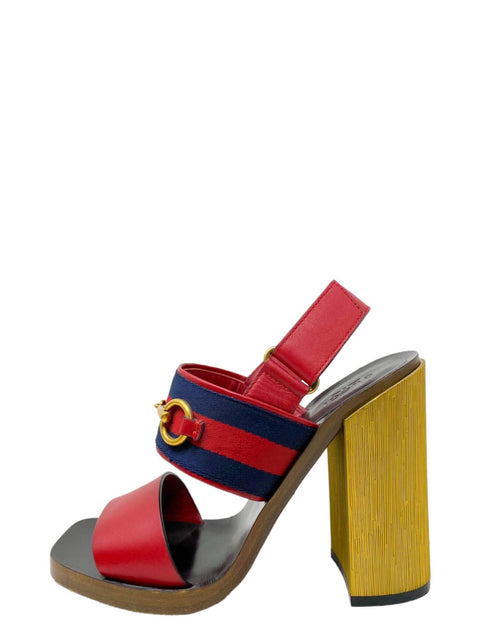 Sandalias "Horsebit Accent Leather Slingback Sandals"