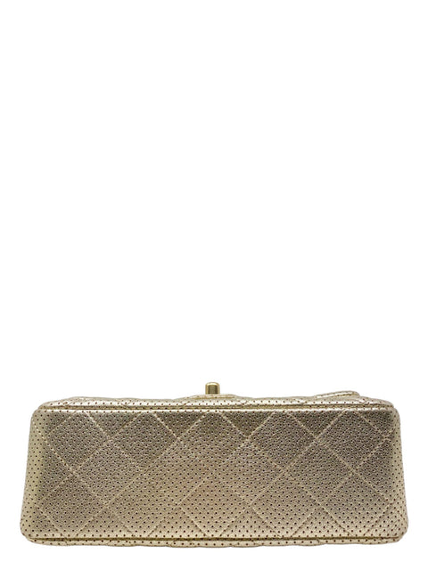 Bolso "Metallic Lambskin Perforated Mini Rectangular Flap"