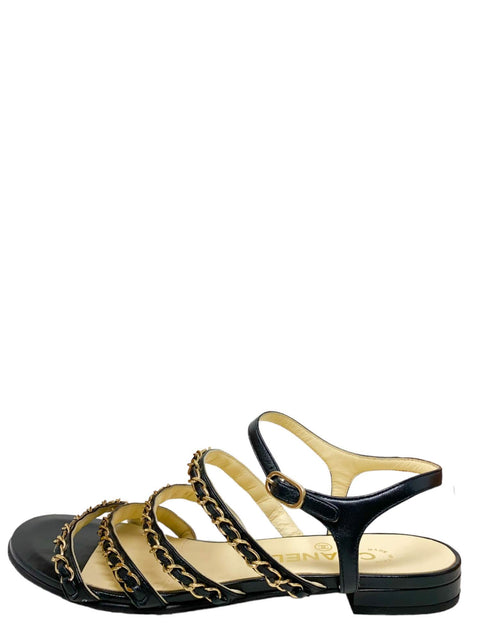 Sandalias "Interlocking CC Logo Leather Sandals"