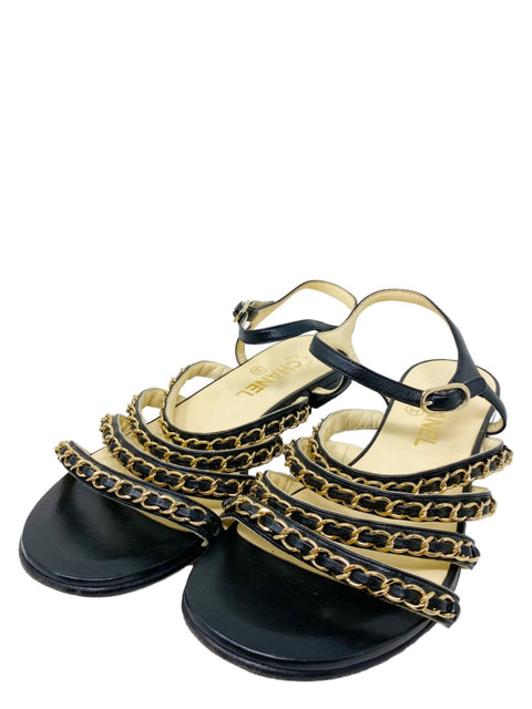 Sandalias "Interlocking CC Logo Leather Sandals"