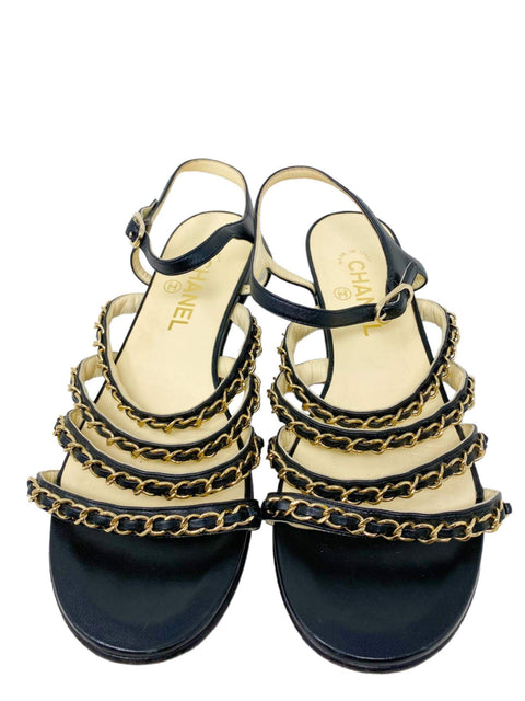 Sandalias "Interlocking CC Logo Leather Sandals"