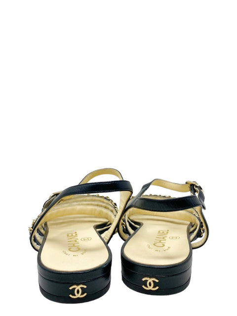 Sandalias "Interlocking CC Logo Leather Sandals"