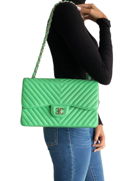 Cartera "Chevron Jumbo Double Flap Bag"