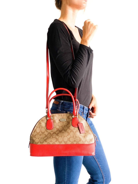 Cartera Café y Rojo