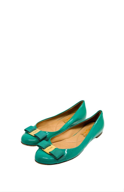 Baletas "Patent Leather Round-Toe Flats"
