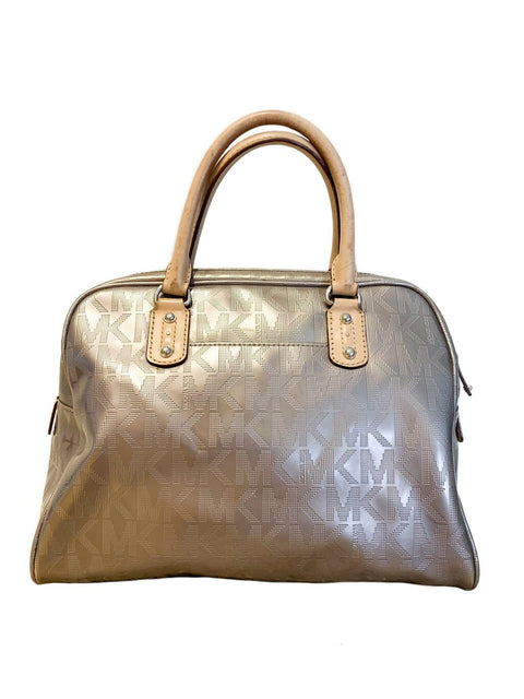 Cartera "Leather-Trimmed Monogram Handle Bag"