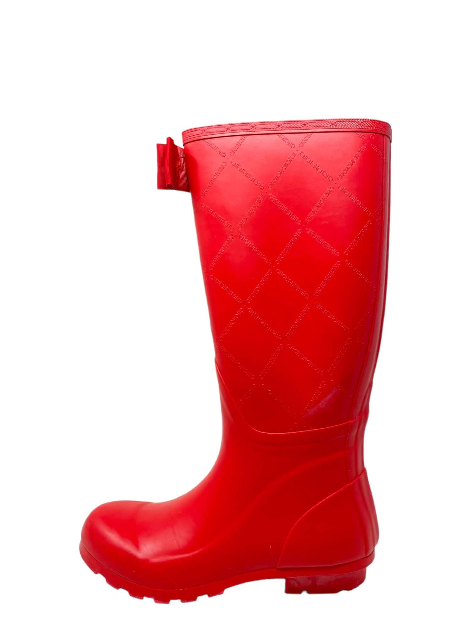 Botas de best sale goma rojas