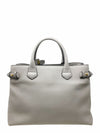 Cartera "Leather and House Check Fabric Banner Tote"