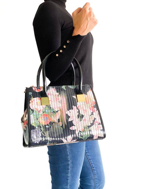 Cartera Negra Floral