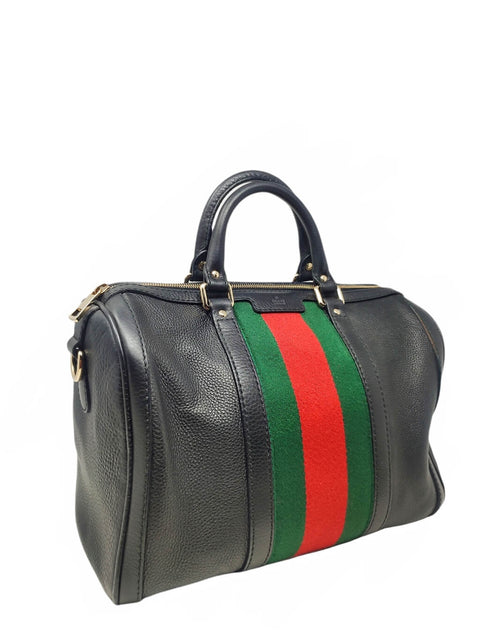 Cartera "Gucci Web Medium Leather Boston Bag"