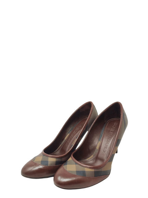 Tacones "Smoked Check Pattern Leather Pumps"