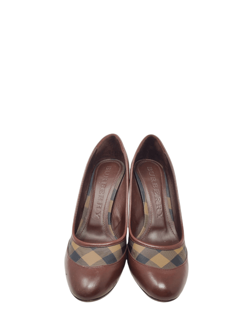 Tacones "Smoked Check Pattern Leather Pumps"