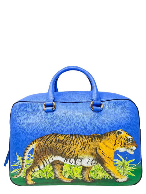 Bolso "Le Marche des Merveilles Tiger Print Pebbled Leather Boston Bag"