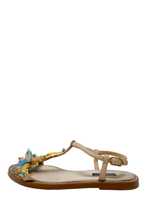 Sandalias "Crystal Embellishments T-Strap Sandals"