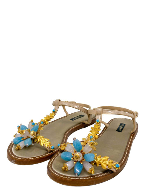 Sandalias "Crystal Embellishments T-Strap Sandals"