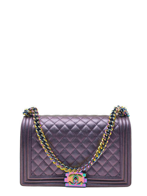 Cartera "Iridescent Goatskin Quilted Medium Boy Bag"
