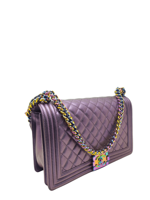 Cartera "Iridescent Goatskin Quilted Medium Boy Bag"