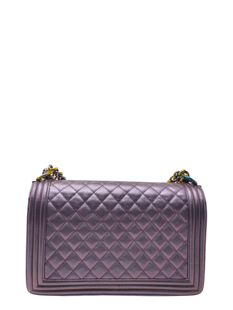 Cartera "Iridescent Goatskin Quilted Medium Boy Bag"