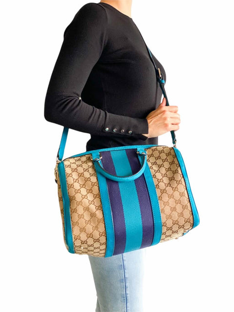 Cartera "GG Canvas Web Boston Bag"