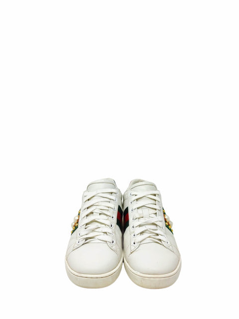 Tenis "Web Accent Leather Sneakers"