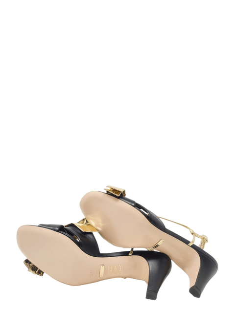 Sandalias "Leather Bow Accents Slingback Sandals"