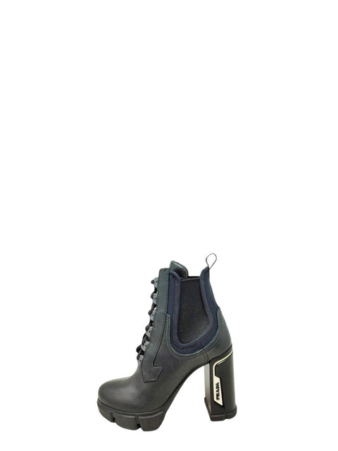 Botas "Leather Printed Lace-Up Boots"